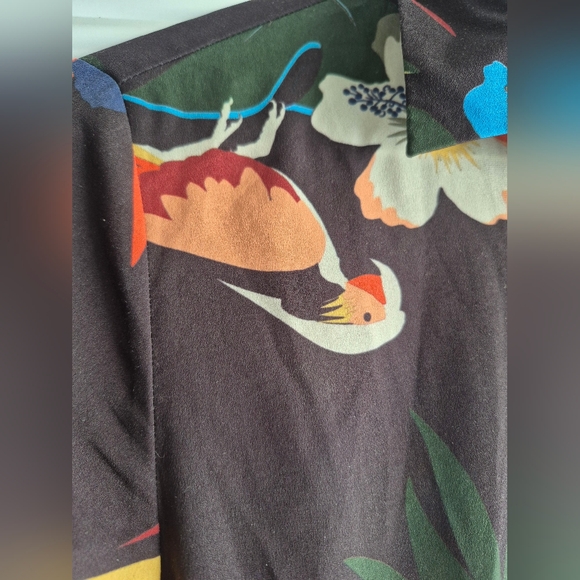 Tristan Black Floral Bird Midi Dress - Picture 8 of 10